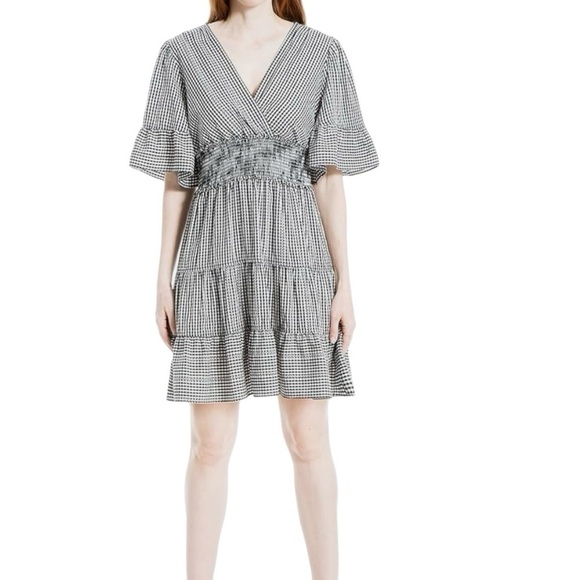 Max Studio Women's Flutter Sleeve Tiered Short Dress Size XS - Picture 4 of 7